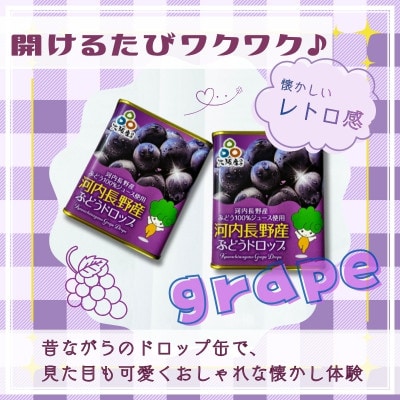 ぶどうドロップ 3個セット 昔ながらの懐かしい缶入り