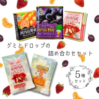 グミとドロップの詰め合わせセット(5種類)各1個