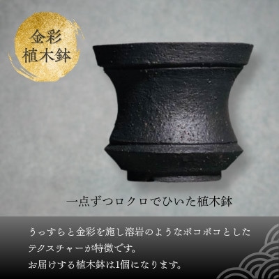 金彩植木鉢 ミニ盆栽や多肉植物に 手作り