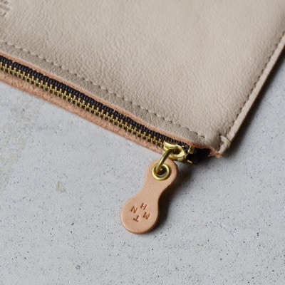 本革スクエアポーチ S ベーシック キャメル 国産レザー Teha’amana