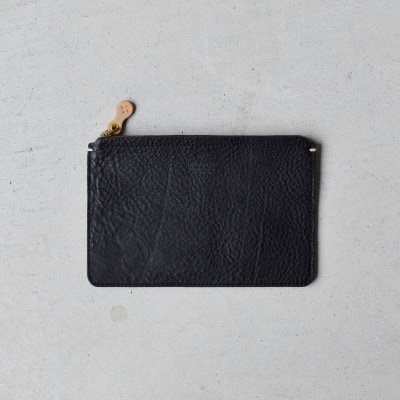 本革スクエアポーチ S ベーシック ブラック 国産レザー Teha’amana