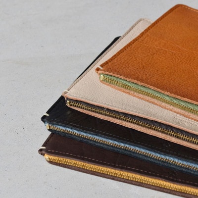 本革スクエアポーチ S ベーシック ブラウン 国産レザー Teha’amana