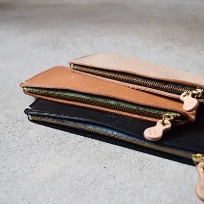 本革スクエアペンケース　ベーシック ブラック 国産レザー Teha’amana