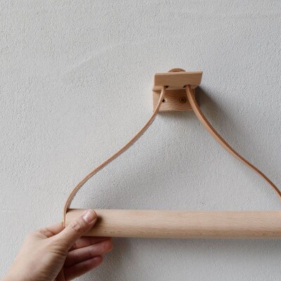 本革タオルホルダー ブナ ナチュラル 国産レザー Teha’amana