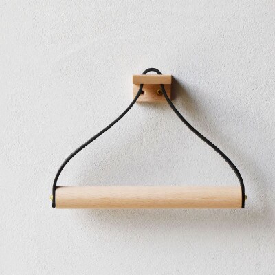 本革タオルホルダー ブナ ブラック 国産レザー Teha’amana