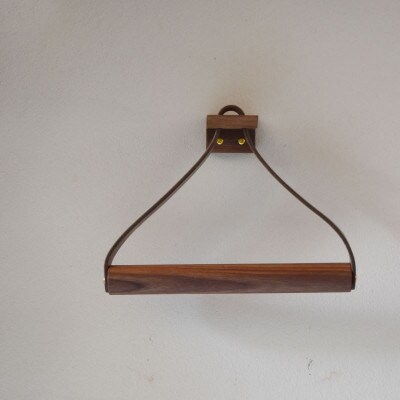 本革タオルホルダー ウォールナット ブラウン 国産レザー Teha’amana