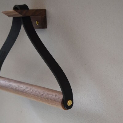 本革タオルホルダー ウォールナット ブラウン 国産レザー Teha’amana
