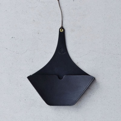 本革コーヒーペーパーホルダー ブラック 国産レザー Teha’amana