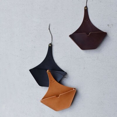 本革コーヒーペーパーホルダー ブラック 国産レザー Teha’amana