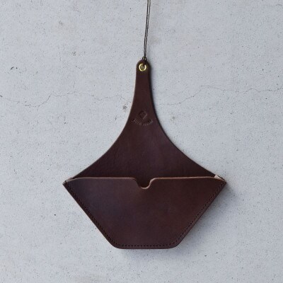 本革コーヒーペーパーホルダー ダークブラウン 国産レザー Teha’amana