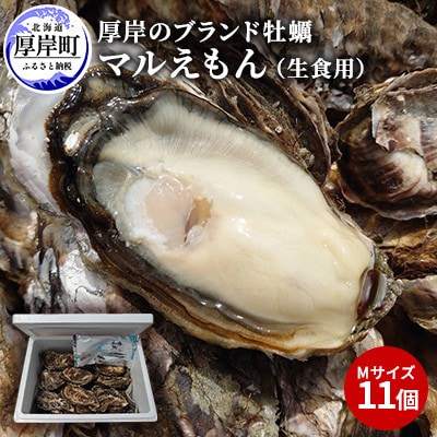 北海道厚岸町のブランド牡蠣「マルえもん」Mサイズ11個(生食用)
