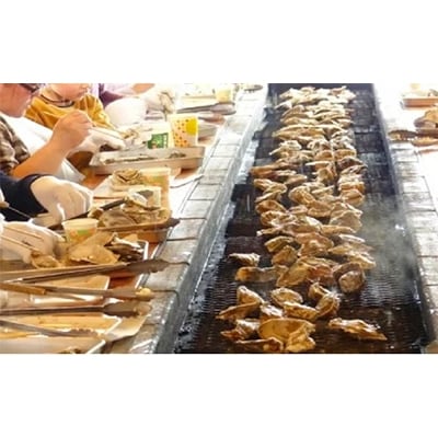 殻牡蠣食べ放題、牡蠣剥き体験セットお土産付