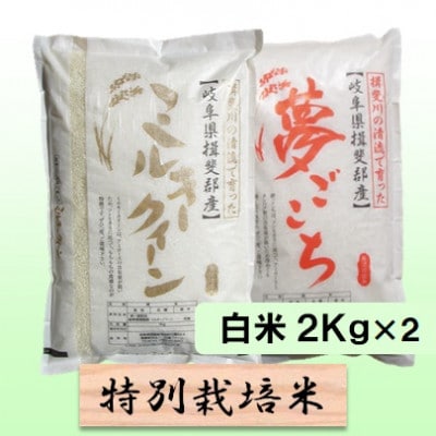 【令和6年産】特別栽培米4kg【白米】(ミルキークイーン/夢ごこち)