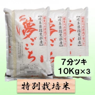 【令和7年産】特別栽培米 30kg【7分ツキ】(夢ごこち)