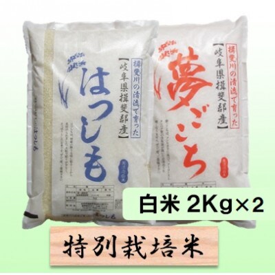 【令和6年産】特別栽培米 4kg【白米】(ハツシモ/夢ごこち)
