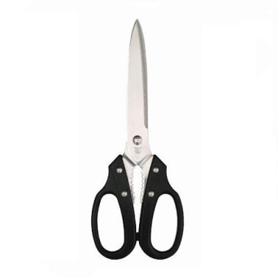 【ロングブレード キッチン鋏】　お肉もスパッ!ギザ刃付きですべらない　切れ味抜群 