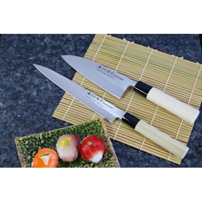 【濃州正宗作】 左利き用 出刃・刺身和包丁セット 