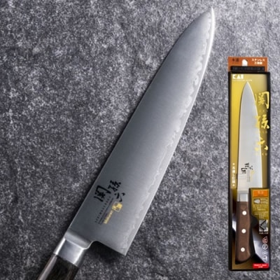＜湿式砥石を使用した本格刃付＞ ◇貝印 関孫六 木蓮 牛刀 180mm