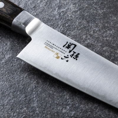 ＜湿式砥石を使用した本格刃付＞ ◇貝印 関孫六 木蓮 牛刀 180mm