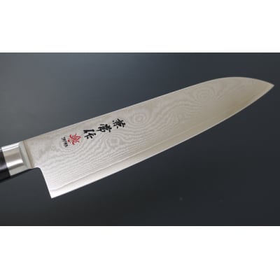 H71-01 兼常作 33層ダマスカス 三徳包丁 180mm 木鞘付 VG-10 