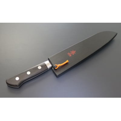 H71-01 兼常作 33層ダマスカス 三徳包丁 180mm 木鞘付 VG-10 