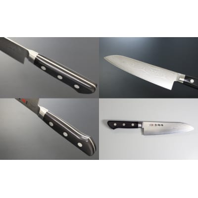 H71-01 兼常作 33層ダマスカス 三徳包丁 180mm 木鞘付 VG-10 