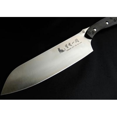 紫電一閃 ZDP-189 カーボン柄 三徳包丁 ネコver