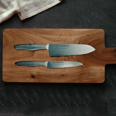 関三本杉オールメタル三徳ペティセット　オールステンレス