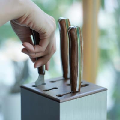 【和NAGOMI】『特製包丁スタンド』包丁立て「包丁:5本 鋏:1本 収納可」縦・横:11.5cm