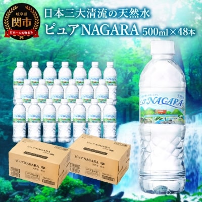 ナチュラルミネラルウォーター　ピュアNAGARA　(500ml×24本×2ケース)S8-11 水