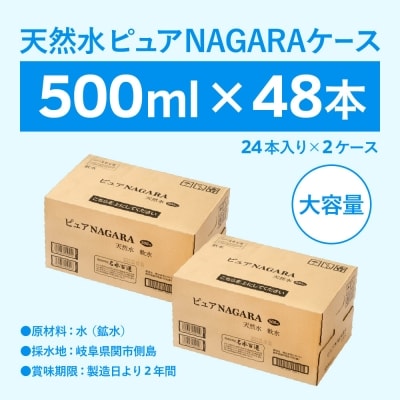 ナチュラルミネラルウォーター　ピュアNAGARA　(500ml×24本×2ケース)S8-11 水