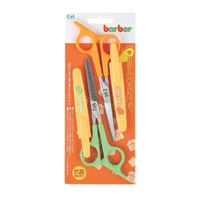 H13-76 ＜キャップ付ハサミ・スキハサミ＞■サンパツ・スキハサミセット (散髪用) ◇貝印