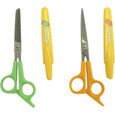 H13-76 ＜キャップ付ハサミ・スキハサミ＞■サンパツ・スキハサミセット (散髪用) ◇貝印