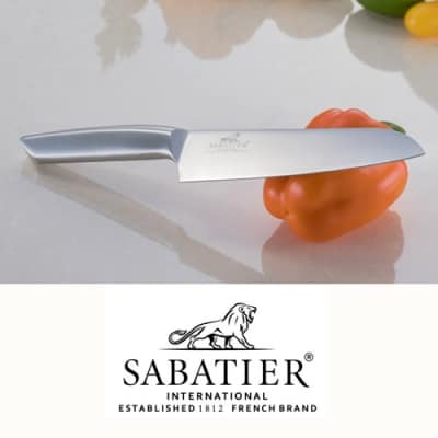 SABATIER オールステンレスキッチンナイフ2点セット(三徳包丁・ペティナイフ)