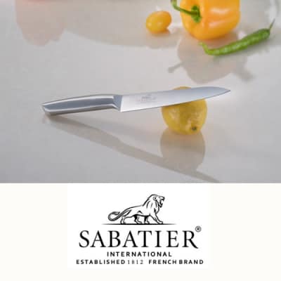 SABATIER オールステンレスキッチンナイフ2点セット(三徳包丁・ペティナイフ)