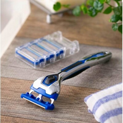 【貝印】5枚刃カミソリ axia お買い得パック(替刃9個付き)肌に優しいカミソリ H8-38