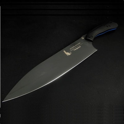 NYAIFE KITCHEN 【ブラックブレード】牛刀 ブラック/ブルー サーバルキャット