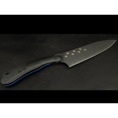 NYAIFE KITCHEN 【ブラックブレード】牛刀 ブラック/ブルー サーバルキャット