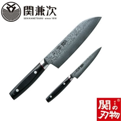 ダマスカス包丁彩雲2本セット(ペティナイフ120mm、三徳) H50-14【最長8ヶ月を目安に配送】
