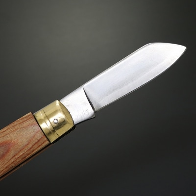 H8-50 茶合板柄 割込み電工ナイフ(KT-407)
