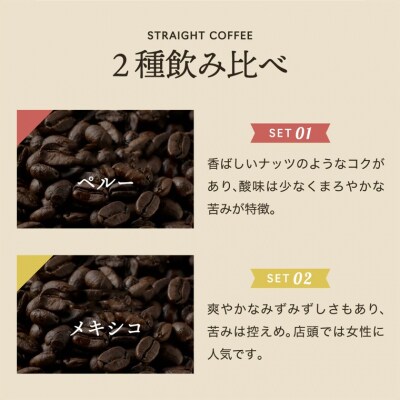 カフェ・アダチ　自家焙煎　メキシコ・ペルー(200g×2種類)詰め合わせセット　 S10-09
