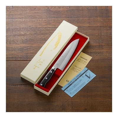 TVで紹介! 関虎徹 V金10号 三徳 180mm(YG300/安田刃物)H30-98