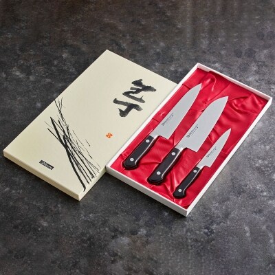 H120-06 Misono モリブデン鋼 3本セット (三徳包丁・牛刀包丁・ペティナイフ)