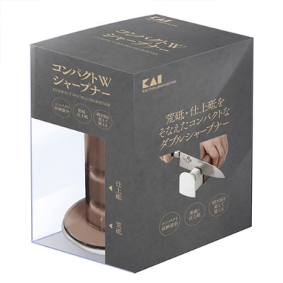 ＜本格2段階刃付(ケース付)＞■コンパクトWシャープナー●貝印製　(AP-0538) 