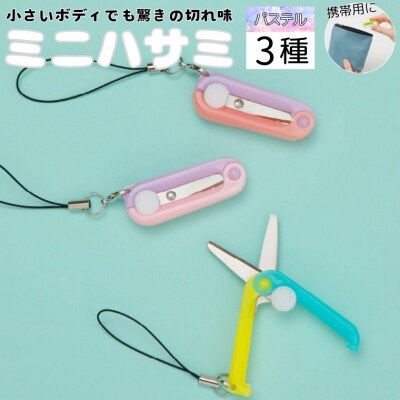 ミニはさみ Dセット　パステルカラー 3個セット  H5-179