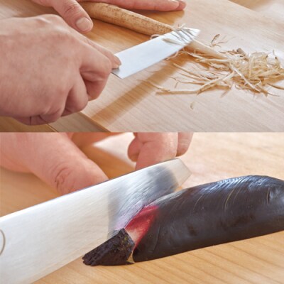 ■ミシュラン料理人　橋本幹造　両刃包丁　五寸 ◇ 貝印 (AB5511)