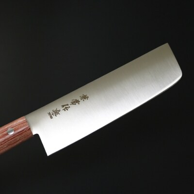 H20-49 兼常作 モリブデン鋼 DSR-1K6 赤合板丸柄 薄刃型包丁 165mm