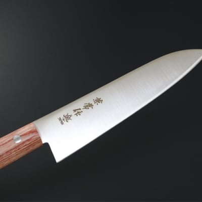 H20-50 兼常作 モリブデン鋼 DSR-1K6 赤合板丸柄 剣型包丁 180mm