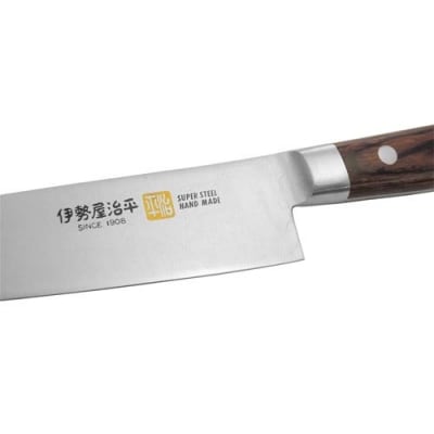 ペティ150mm 伊勢屋治平 モリブデン鋼 口金付 マホガニーパッカー柄 (B-2)