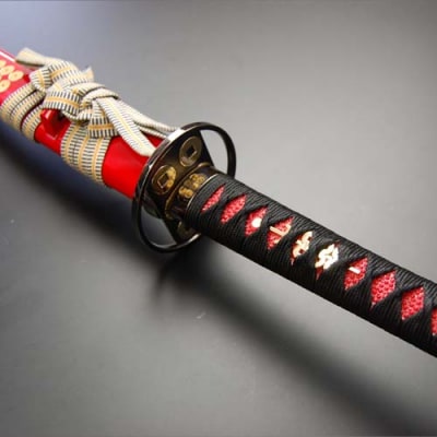 美術刀剣 模造刀 真田幸村 六文銭拵え大刀 朱呂 戦国武将シリーズ